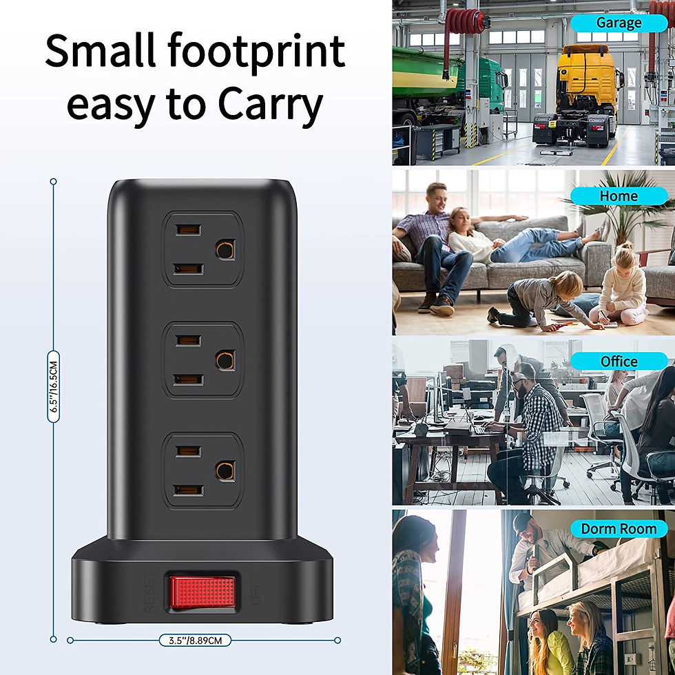 Miniature : Extension Cord with Multiple Outlets Surge Protector Mini Power Strip Tower Tra