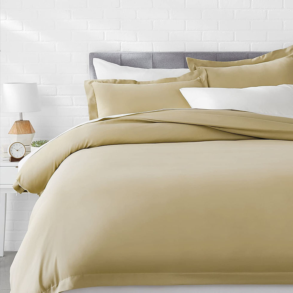 الصورة المصغرة: Amazon Basics Light-Weight Microfiber Duvet Cover Set with Snap Buttons - King,