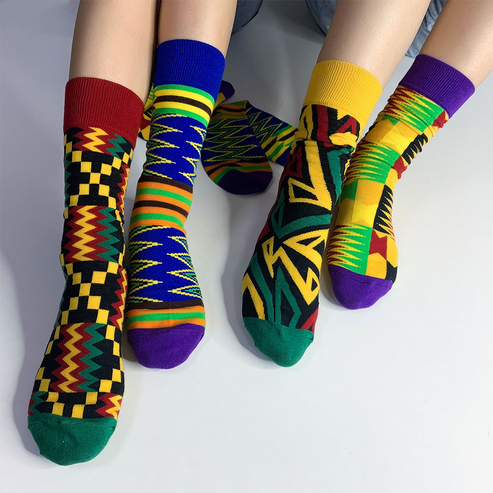 Fashion new arrival hot selling Winter African printed socks for Fashion 100 % 