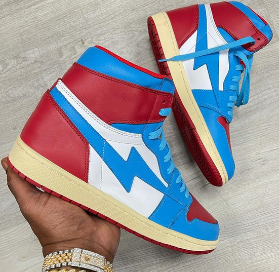 Miniaturbild: High quality custom AJ 1 basketball men's large sneakers outdoor running sports