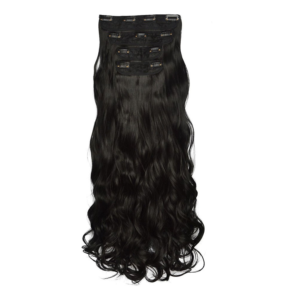 الصورة المصغرة: REECHO 18" Straight Long 4 PCS Set Thick Clip in on Hair Extensions Natural Bla