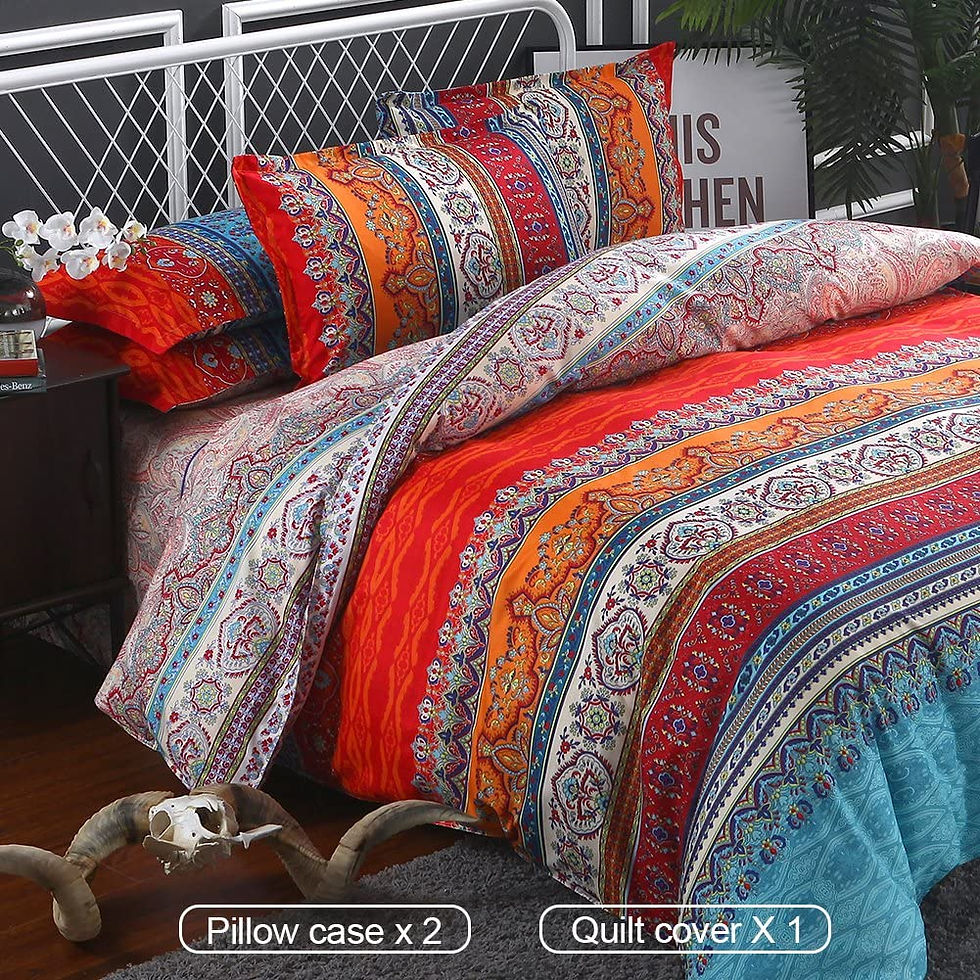 Thumbnail: Arachnes Needle Bohemian Duvet Cover Set, Lightweight Microfiber Bedding Set wi