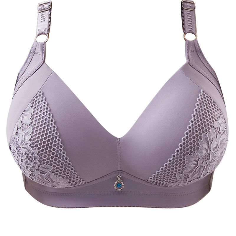 Thumbnail: Plus Size Women Wire Free Bra Lace  Bra Woman Push Up Adjustable Brassiere Femm