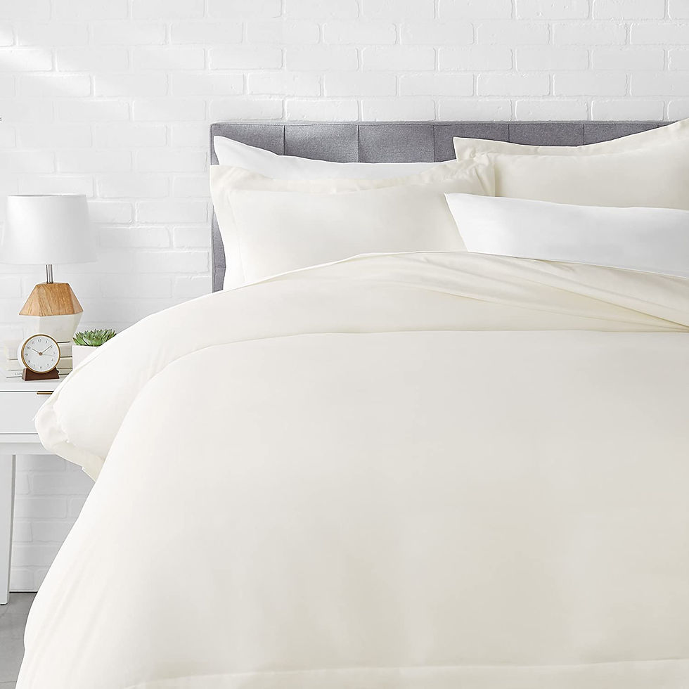 الصورة المصغرة: Amazon Basics Light-Weight Microfiber Duvet Cover Set with Snap Buttons - King,