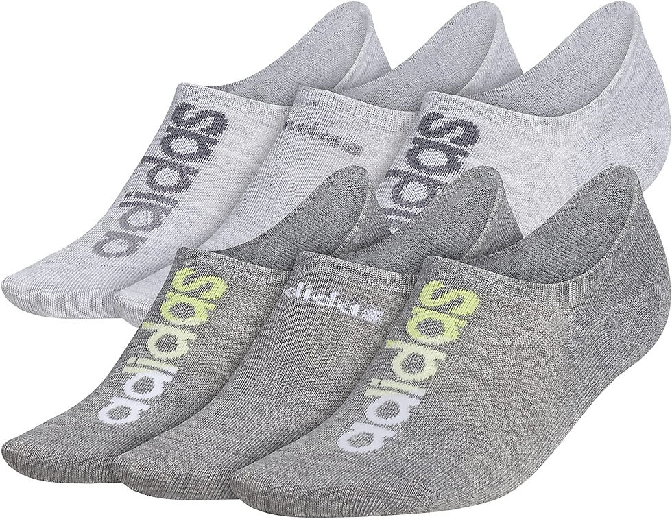 Thumbnail: adidas womens Superlite Linear Super No Show Socks (6-pair)
