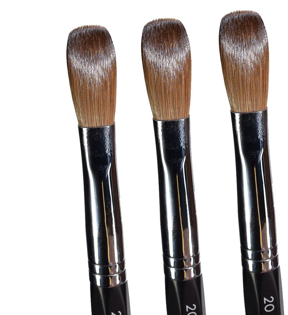 Миниатюра: Custom Logo Pinceles 100% Pure Kolinsky Brush Six Angles- Black Petal Crimped  