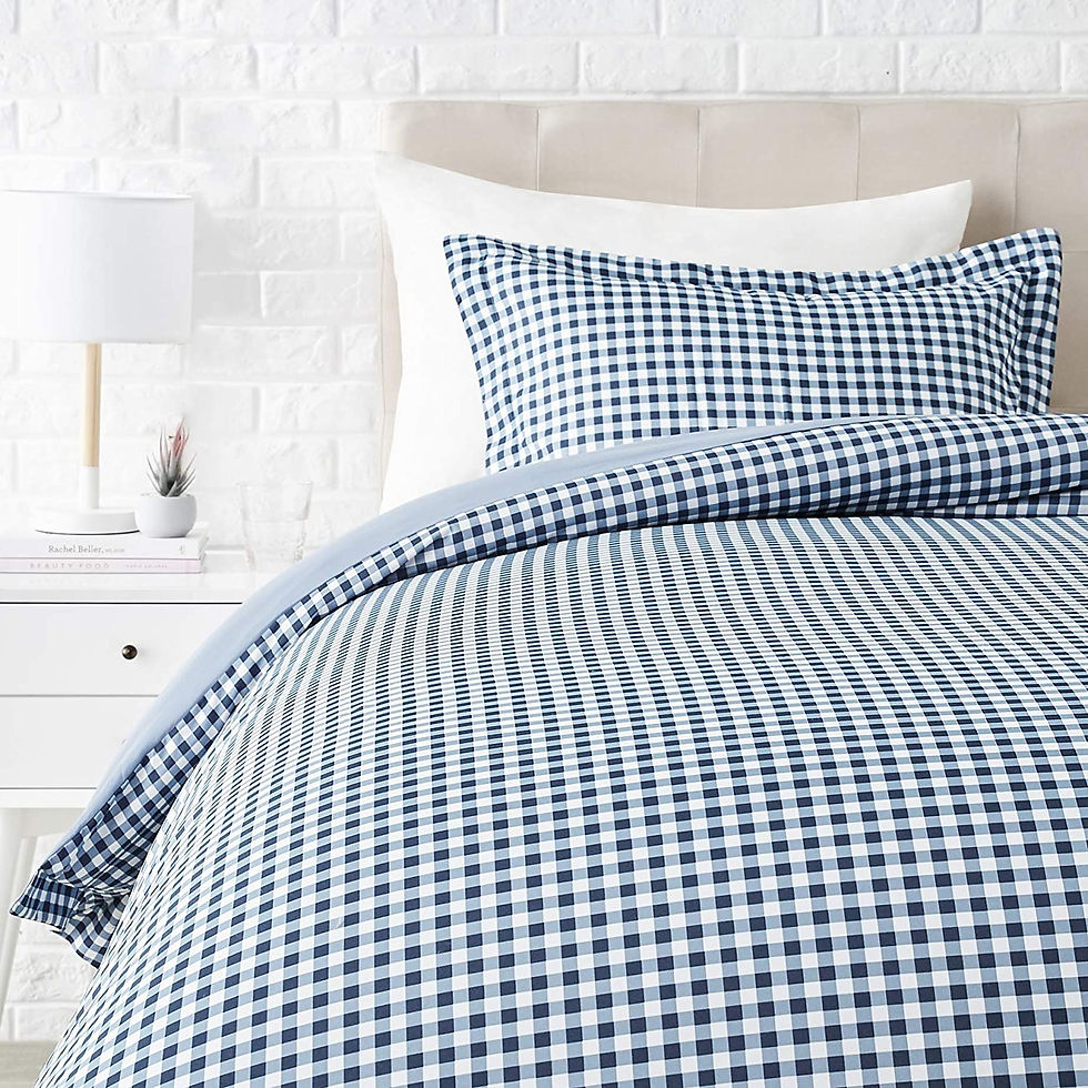 الصورة المصغرة: Amazon Basics Light-Weight Microfiber Duvet Cover Set with Snap Buttons - King,