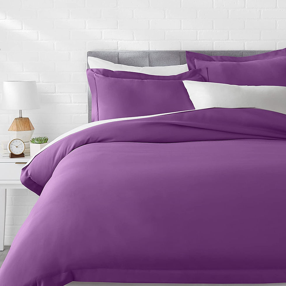 الصورة المصغرة: Amazon Basics Light-Weight Microfiber Duvet Cover Set with Snap Buttons - King,
