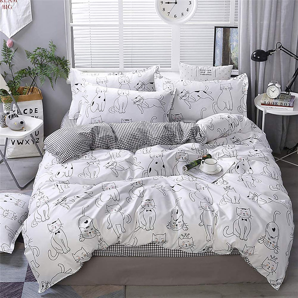الصورة المصغرة: Xiongfeng Kids Duvet Cover Set Queen Size Girls Peach Fruit Printed Blush Pink 
