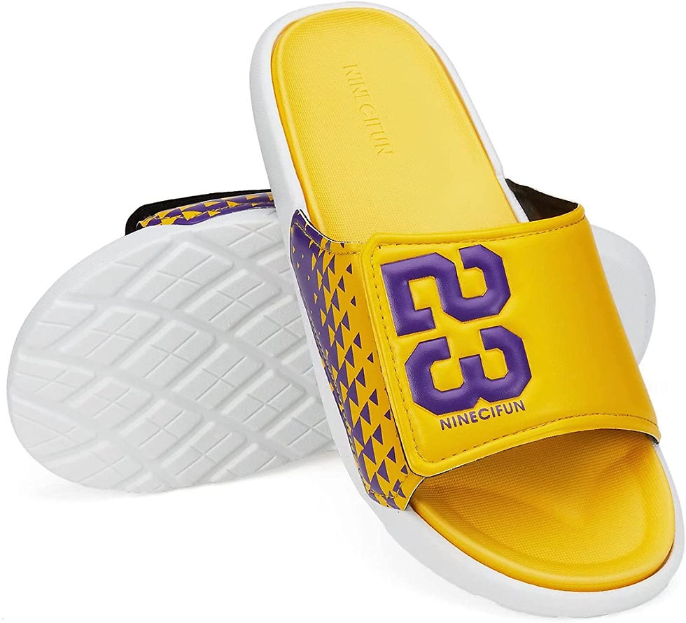 الصورة المصغرة: Men's Athletic Adjustable Slide Sandals with Velcro Lightweight Comfort Slip On
