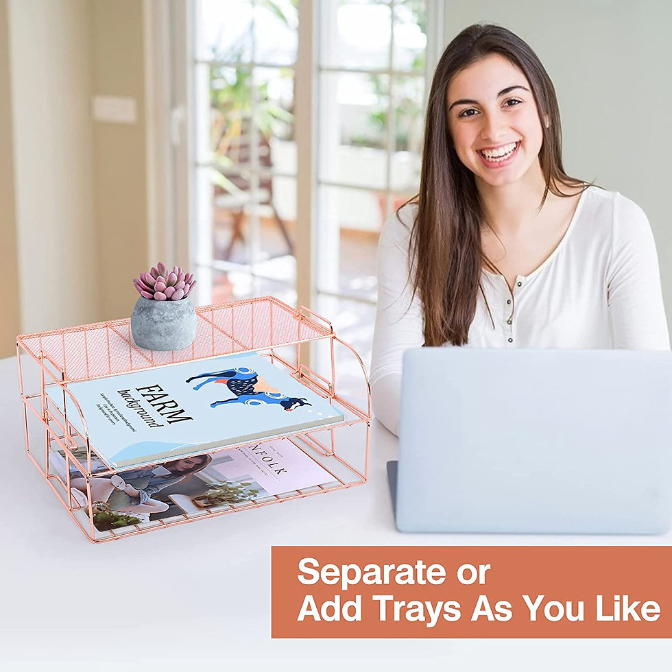 Miniature : Paper Organizer for Desk, 4 Tier Desk Organizers for Office Stackable Letter Tr