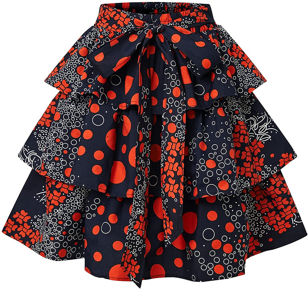Thumbnail: Women African Skirt Dutch Ankara Tradition Print Wax Patchwork Skirts Full Circ