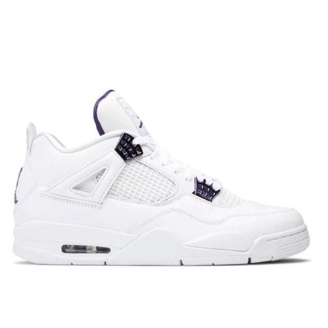 الصورة المصغرة: Nike Air Jordan 4 Authentieke Designer Basketbal Schoenen Paars Meticallic Zeil