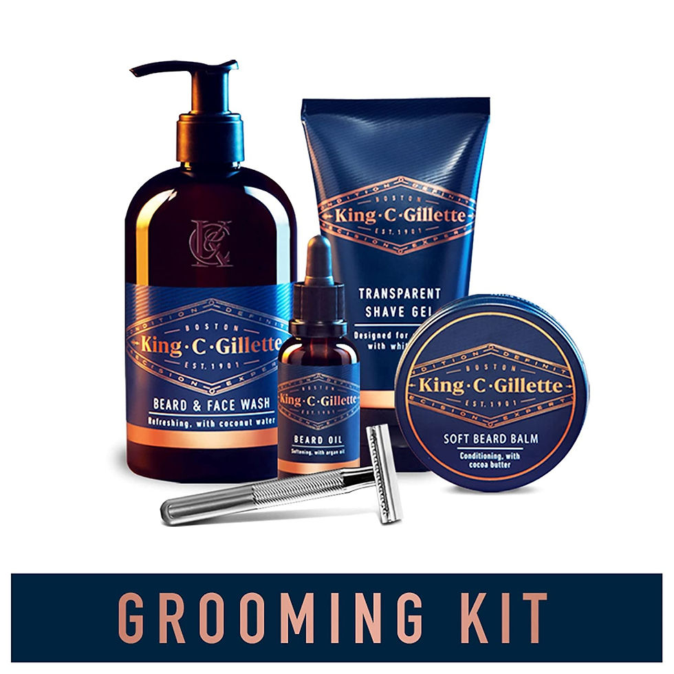 थंबनेल: King C. Gillette Complete Men's Beard Care Gift Kit, Double Edge Safety Razor, 