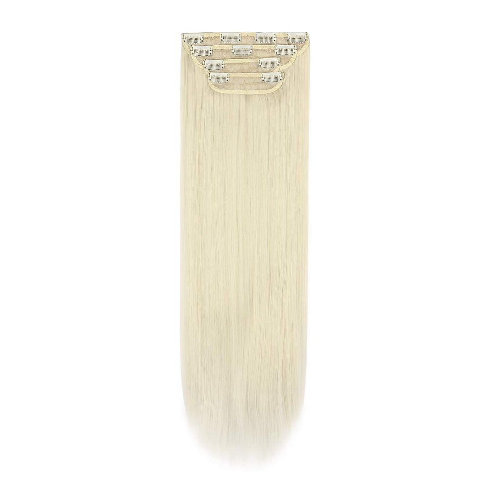 الصورة المصغرة: REECHO 18" Straight Long 4 PCS Set Thick Clip in on Hair Extensions Natural Bla