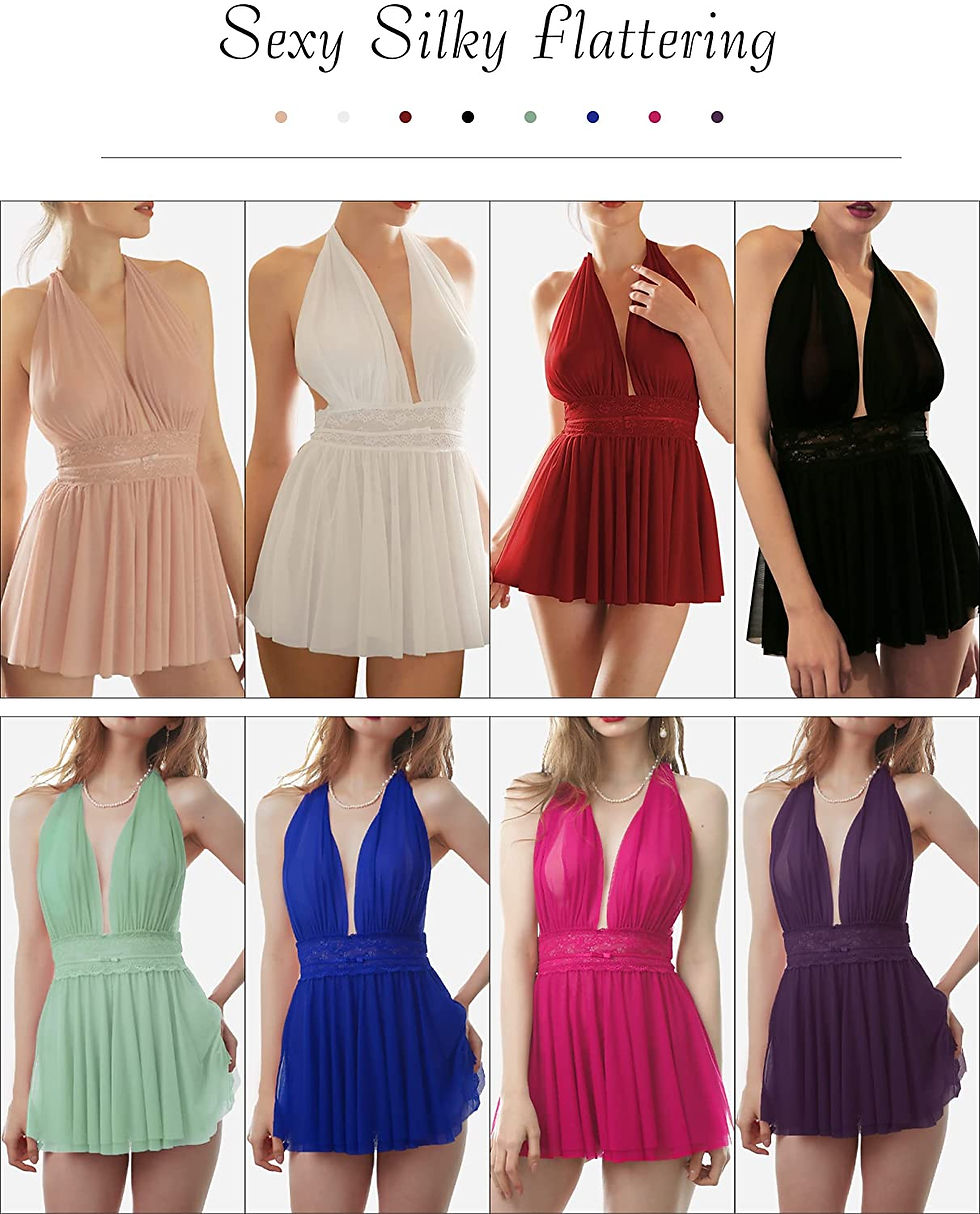 الصورة المصغرة: Sexy Lace Babydoll Lingerie for Women, AMAMU Plus Size Bridal Lingerie Chemise 