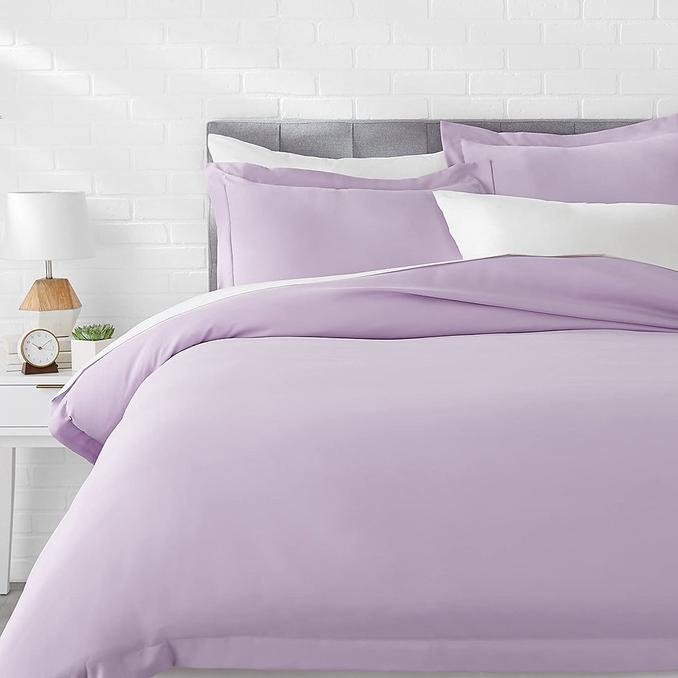 الصورة المصغرة: Amazon Basics Light-Weight Microfiber Duvet Cover Set with Snap Buttons - King,