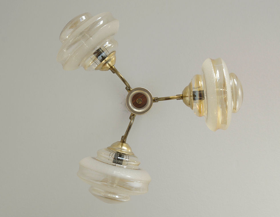 Thumbnail: Vintage Elegant Pendant Lamp  Brass Gooseneck Sputnik Chandelier   Mid Century 