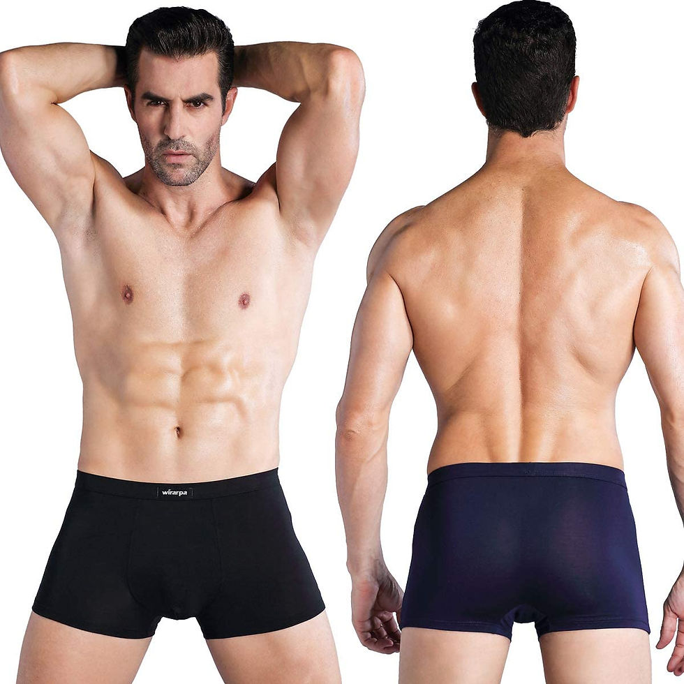 Miniature : wirarpa Men's Underwear Modal Ultra Soft Boxer Briefs Covered Waistband Short L