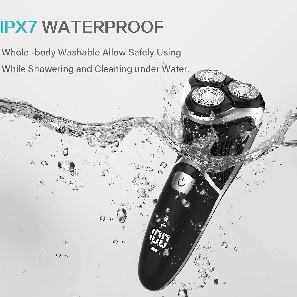 サムネイル： Men's Electric Razor MAX-T Quick Rechargeable Rotary Shaver with LCD Display Po