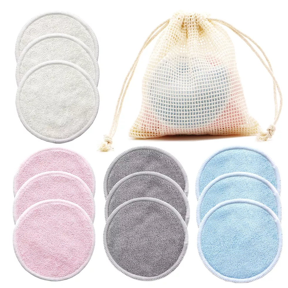 Миниатюра: Reusable Bamboo Makeup Remover Pads 12pcs/Pack Washable Rounds Cleansing Facial