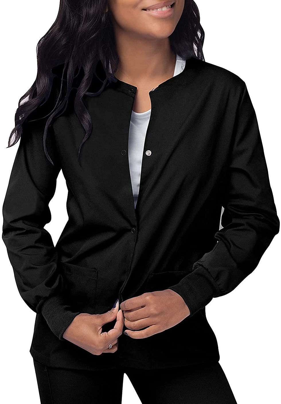 थंबनेल: SIVVAN Scrubs for Women - Front Snap Warm - Up Jacket