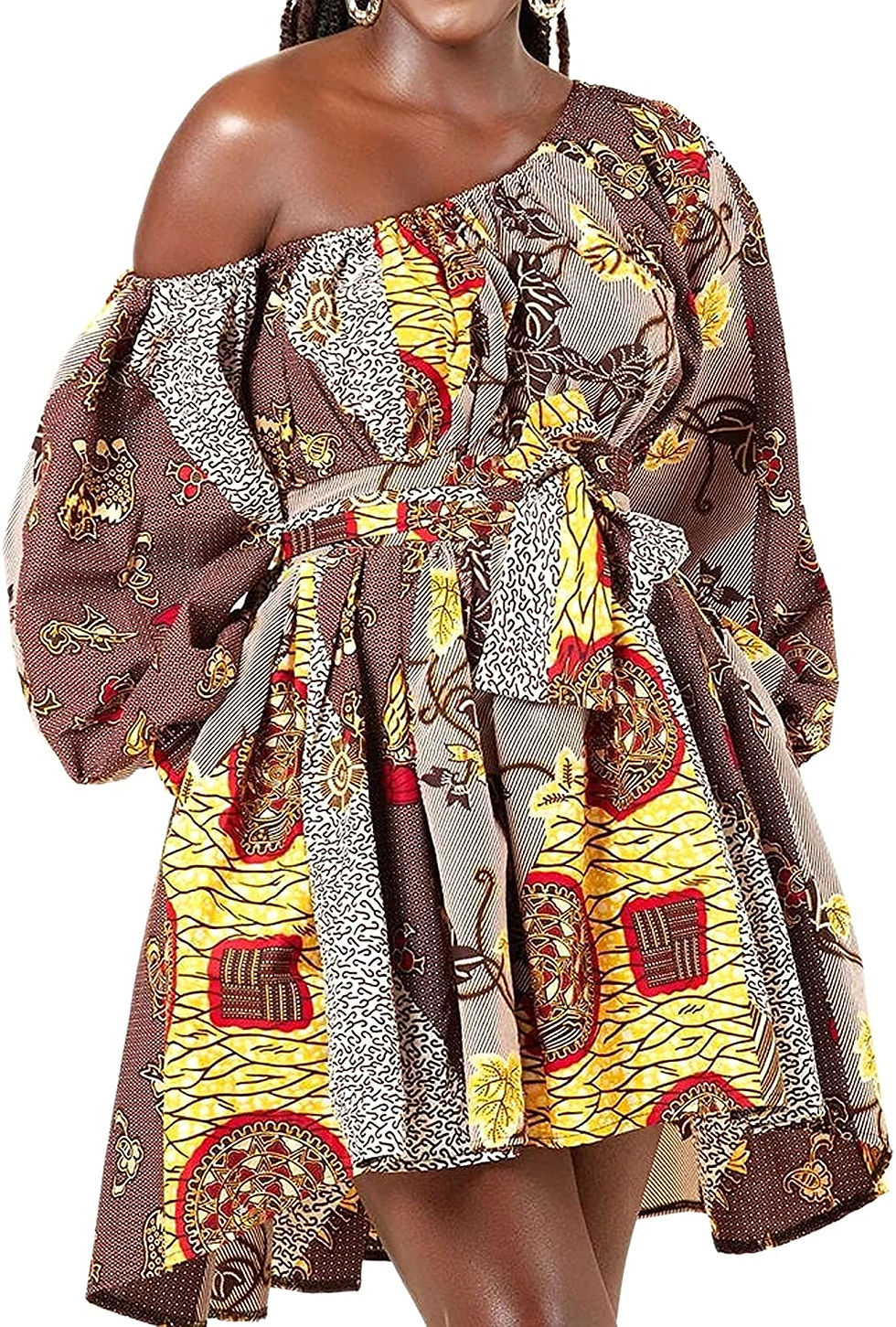 Thumbnail: Vimoisa Women Sexy Boho African Dress Long Maxi Dress V-Neck Multi-Way Dress Pl