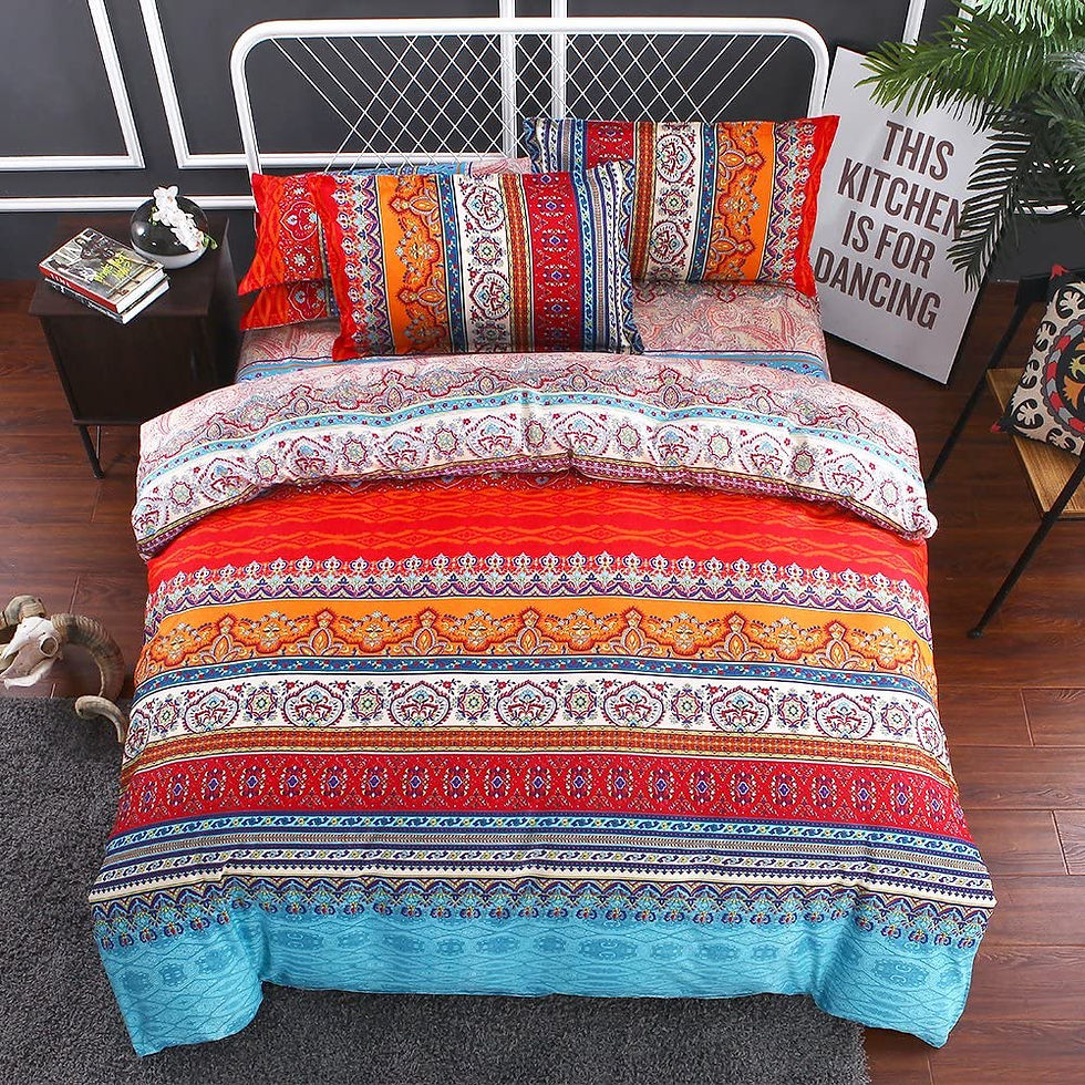 Thumbnail: Arachnes Needle Bohemian Duvet Cover Set, Lightweight Microfiber Bedding Set wi