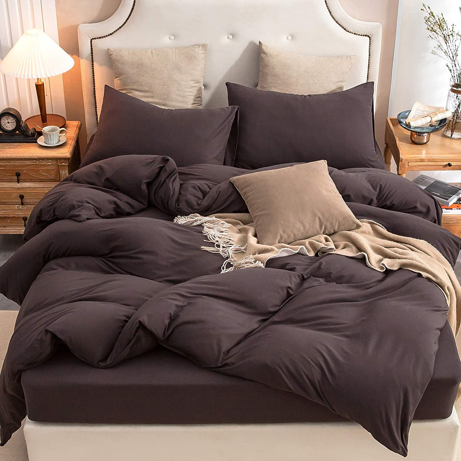PURE ERA Jersey Knit Duvet Cover Set 100% T-Shirt Cotton Super Soft Comfy, Soli