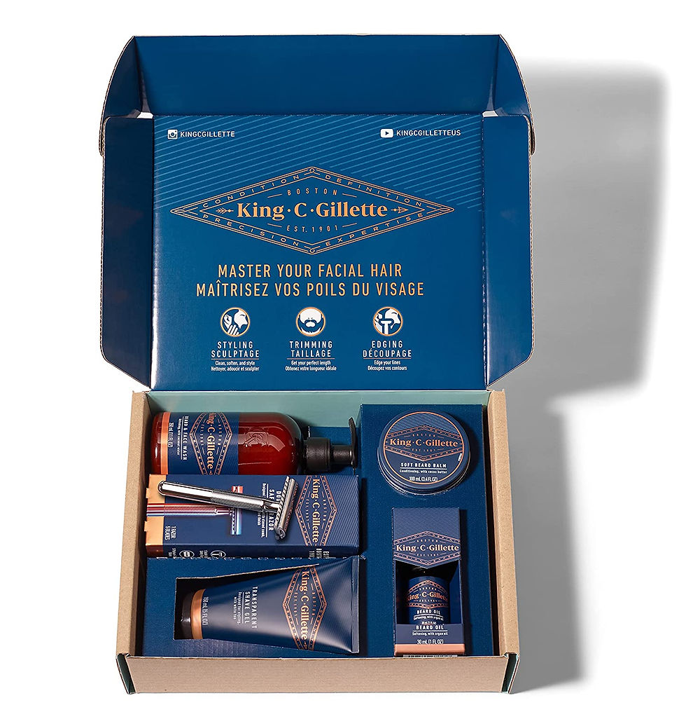 थंबनेल: King C. Gillette Complete Men's Beard Care Gift Kit, Double Edge Safety Razor, 