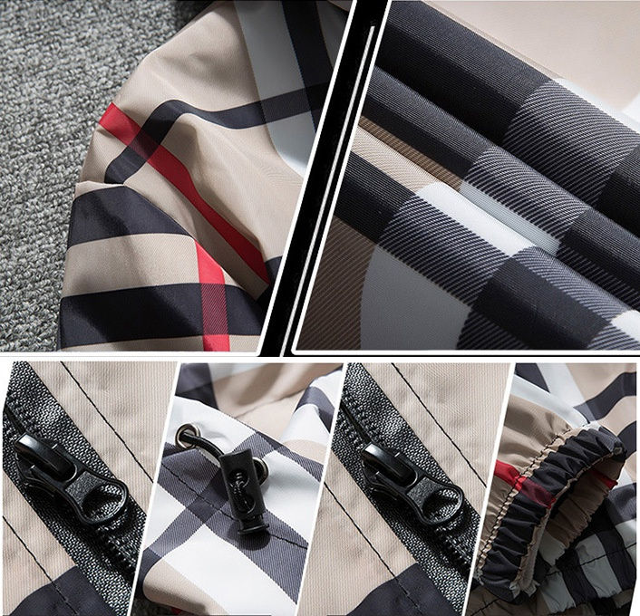 Miniature : Fashion mens plaid coat hooded zipper jacket
