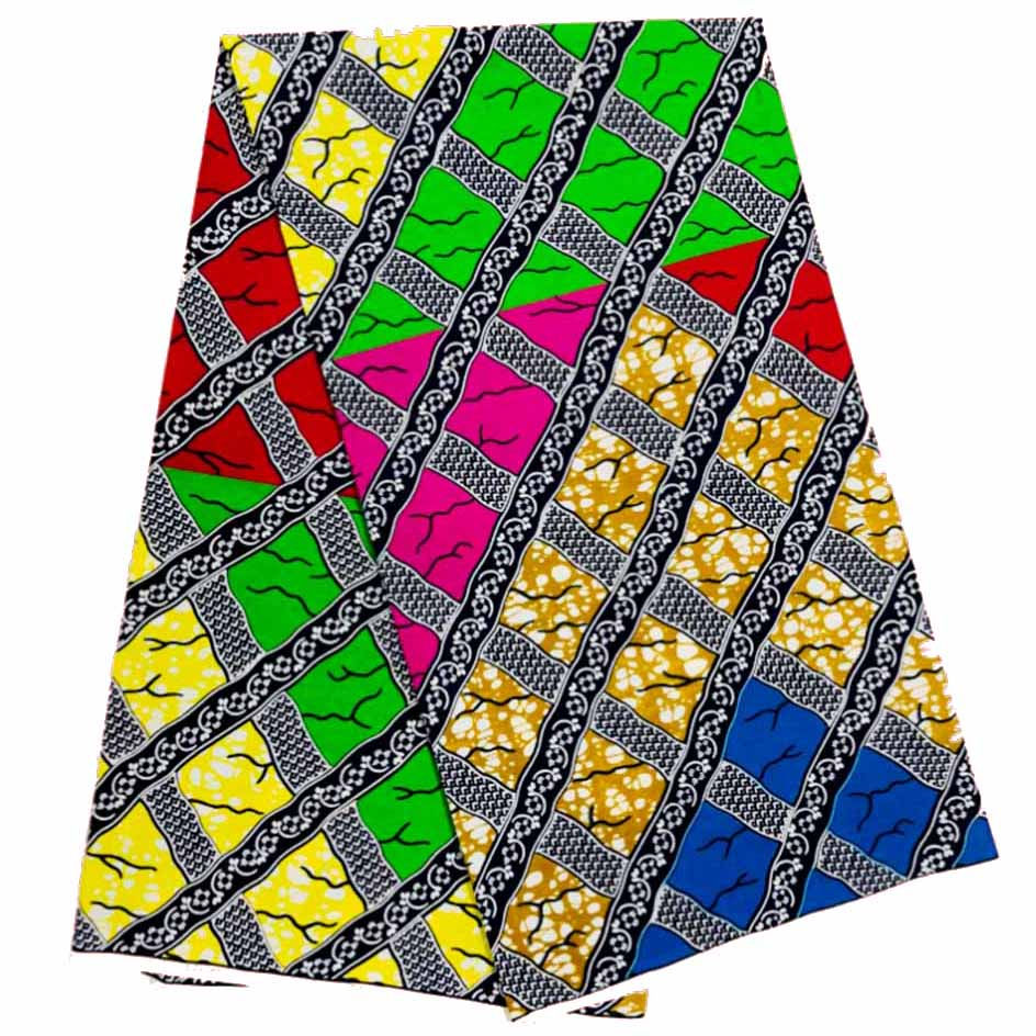 Thumbnail: Trendy Color Soft Veritable 100% Cotton Wax Fabric Kente Design African Digital