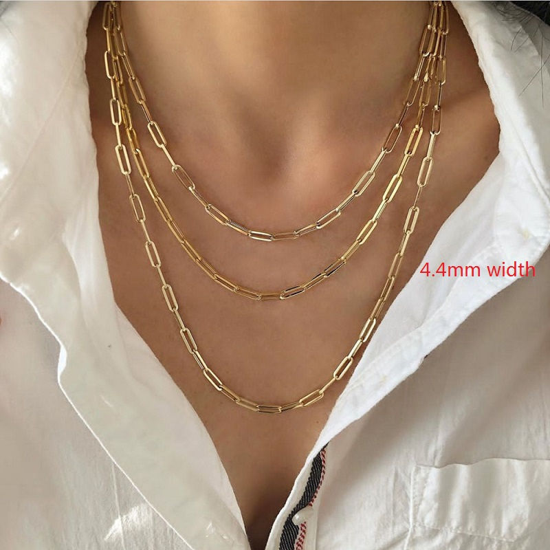 Miniatura: Ladies Waterproof Tarnish Free 18K Gold Fashion Custom Stainless Steel Gold Nec