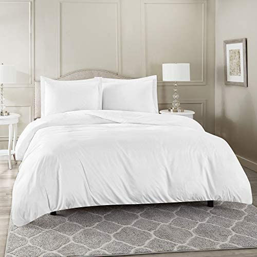 الصورة المصغرة: Nestl White Duvet Cover Queen Size - Soft Queen Duvet Cover Set, 3 Piece Double