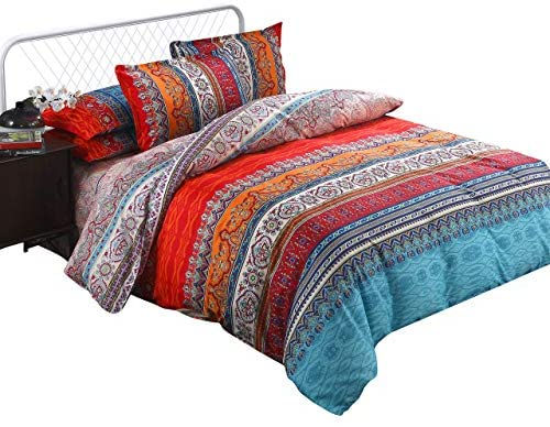Thumbnail: Arachnes Needle Bohemian Duvet Cover Set, Lightweight Microfiber Bedding Set wi