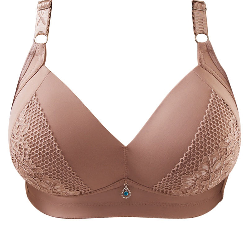 Thumbnail: Plus Size Women Wire Free Bra Lace  Bra Woman Push Up Adjustable Brassiere Femm