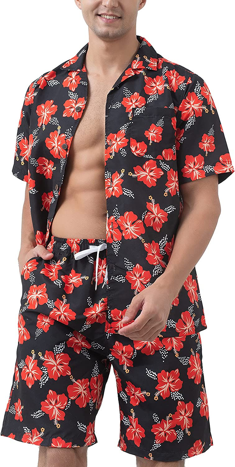 Miniature : Year In Year Out Hawaiian Shirts and Shorts Sets for Men Regular Fit Casual Haw