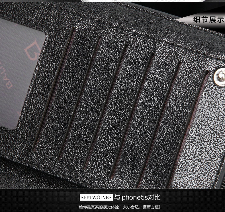 サムネイル： Long Business Men's Leather Clutch Bag Wallet Removable Wrist Strap Large Capac