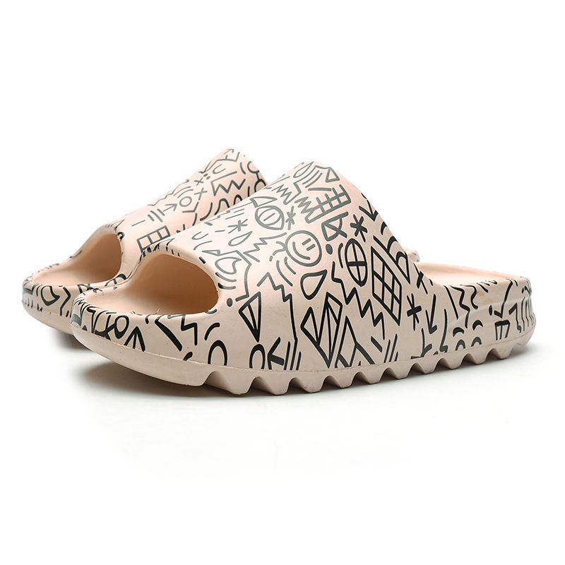 Miniatura: 2022 Summer Women Slippers Thick Platform Beach Slide Sandals Men Non-slip Flip