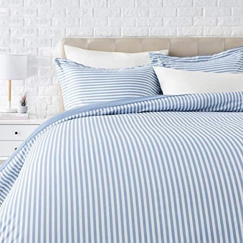 الصورة المصغرة: Amazon Basics Light-Weight Microfiber Duvet Cover Set with Snap Buttons - King,