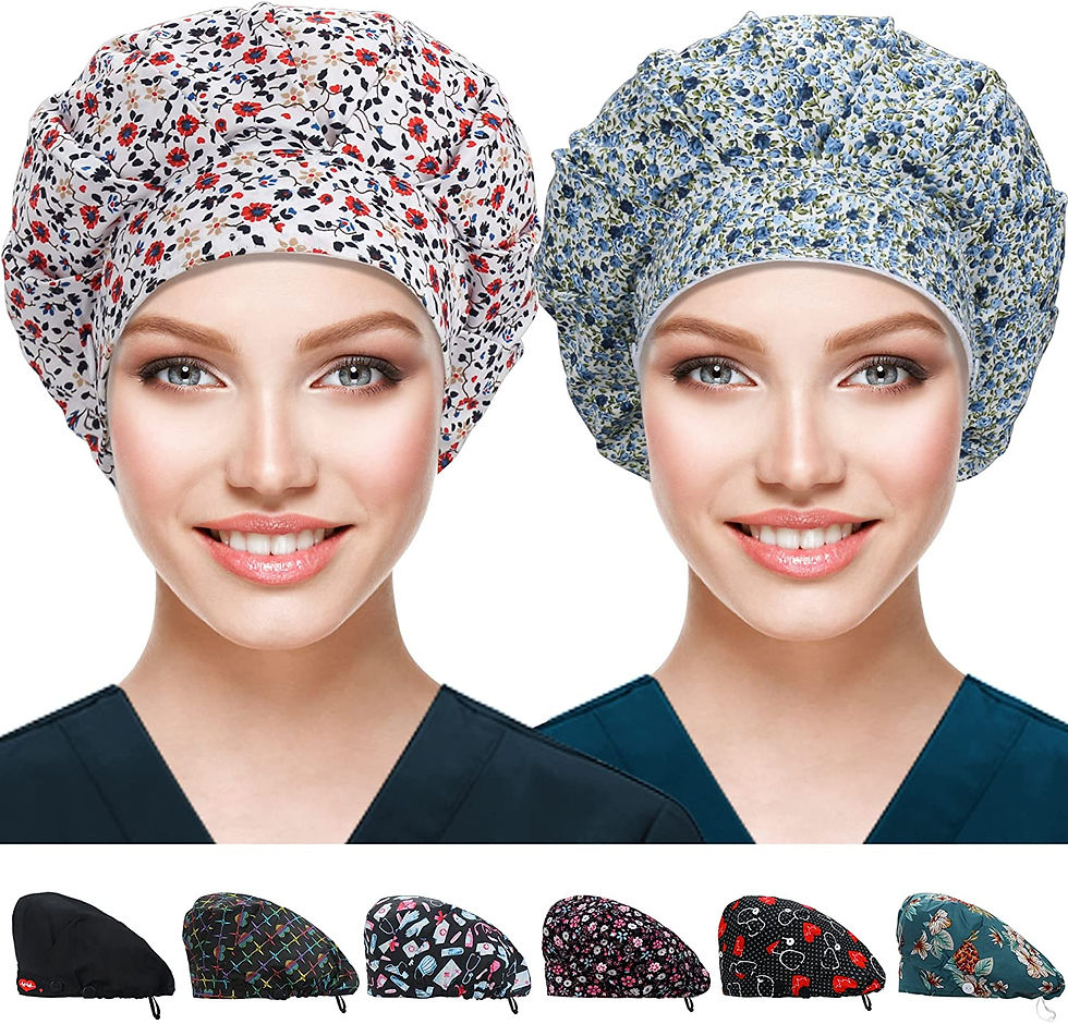 Thumbnail: 2 Pack Working Caps with Button and Sweatband, Adjustable Working Hats for Wome