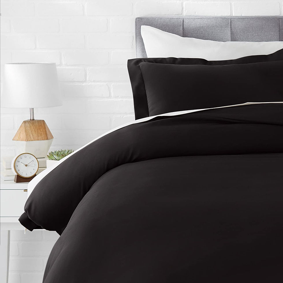 الصورة المصغرة: Amazon Basics Light-Weight Microfiber Duvet Cover Set with Snap Buttons - King,