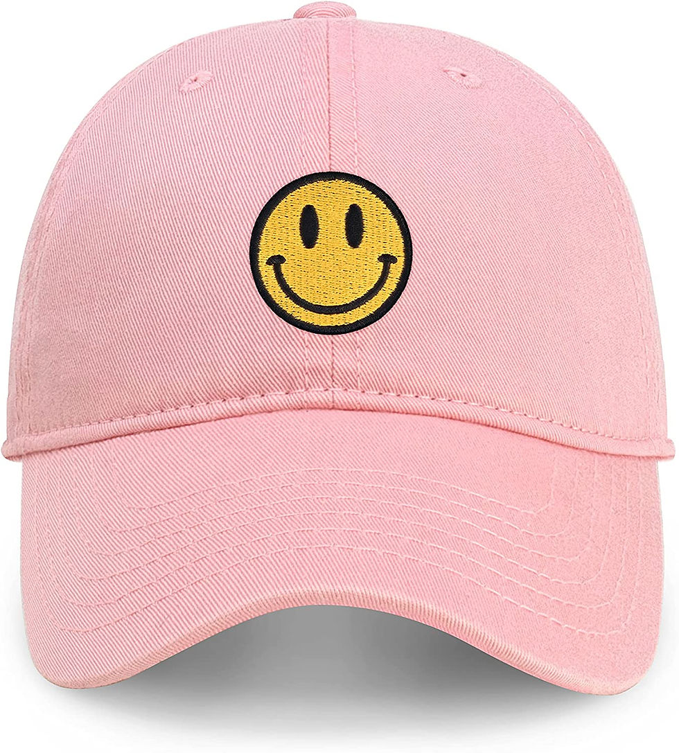 थंबनेल: CHOK.LIDS Smiley Face Hat Embroidered Baseball Caps Trending Smile Flower Desig