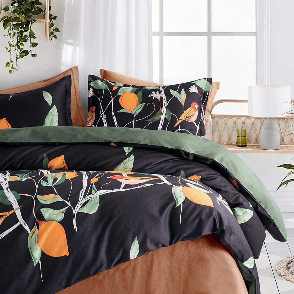 الصورة المصغرة: Modern Vintage Retro Mod Print Bedding Egyptian Cotton Duvet Cover Set Minimali