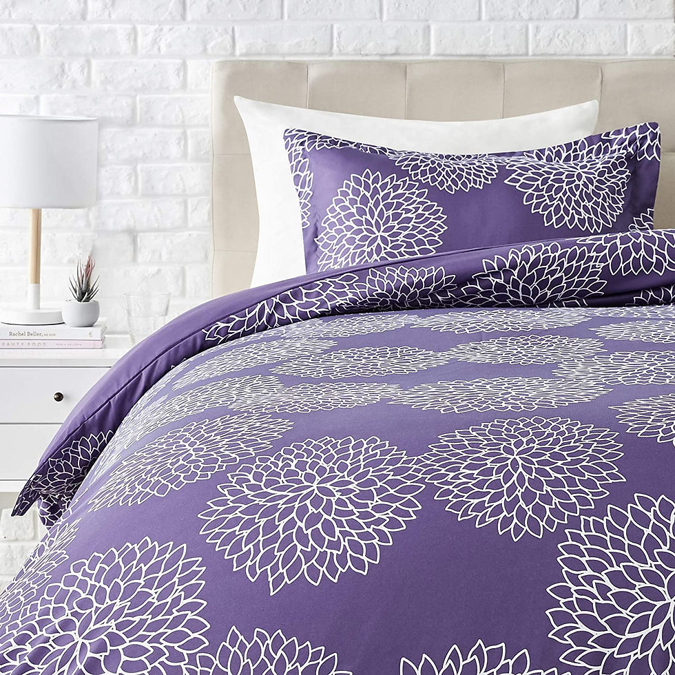 الصورة المصغرة: Amazon Basics Light-Weight Microfiber Duvet Cover Set with Snap Buttons - King,