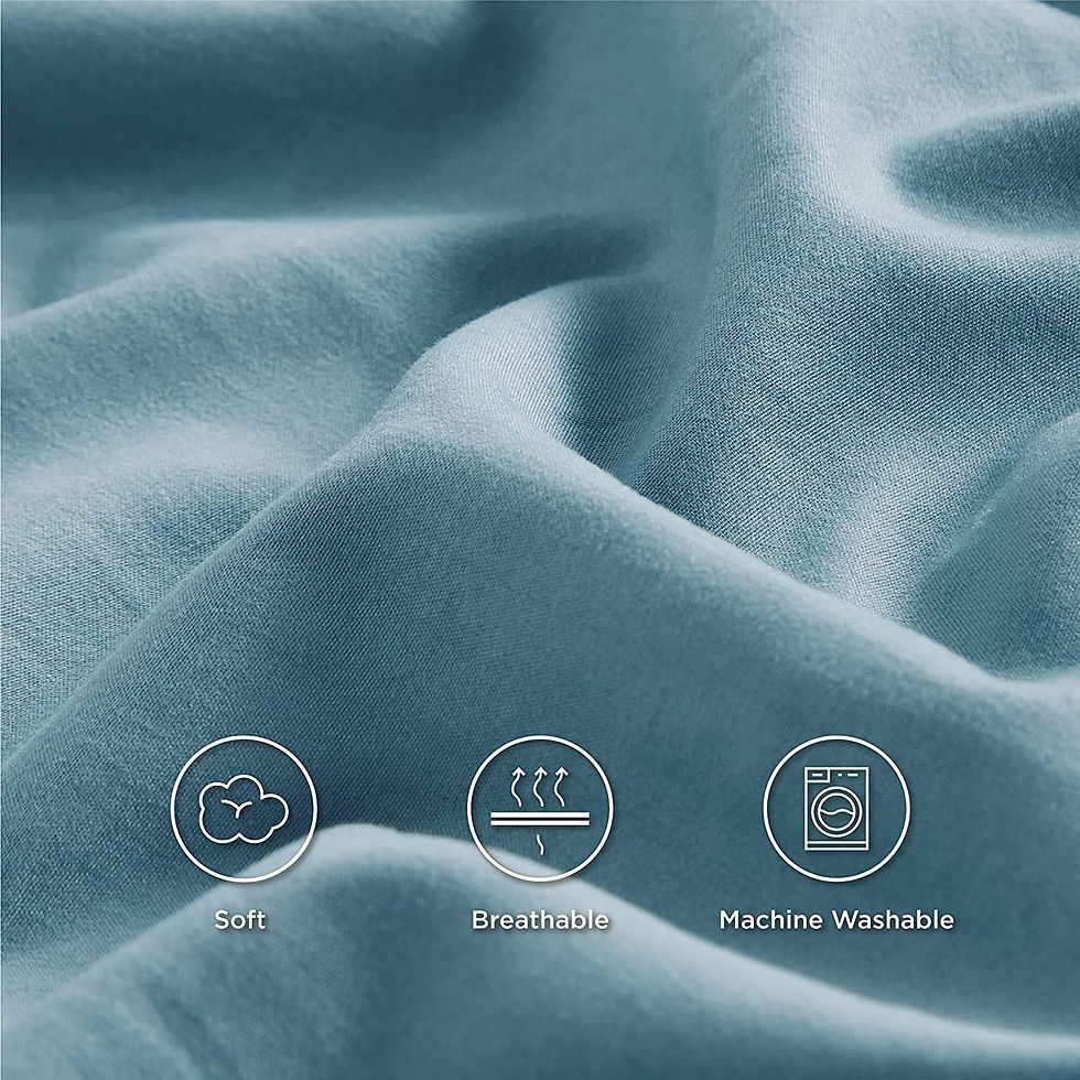 Thumbnail: Bedsure Grayish Blue Duvet Covers Queen Size - Washed Duvet Cover, Soft Queen D