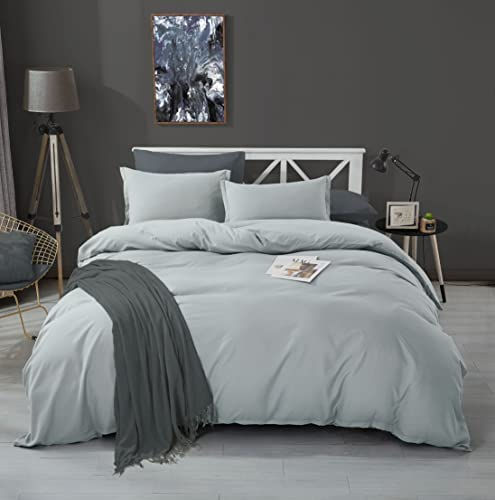 الصورة المصغرة: Alazuria Bedding Duvet Cover 3 Piece Set 100% Washed Microfiber-Ultra Soft Brea