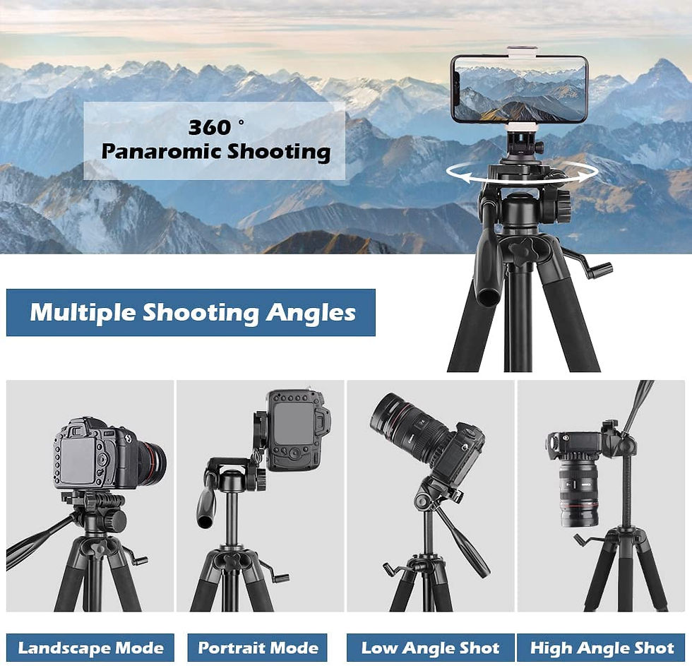 Miniature : UBeesize 67” Camera Tripod with Travel Bag, Cell Phone Tripod with Wireless R
