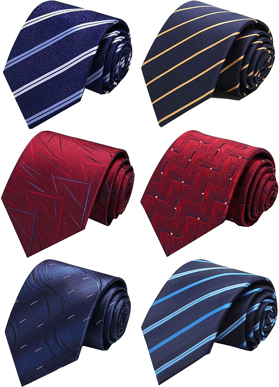WeiShang Lot 6 PCS Classic Men's Silk Tie Necktie Woven JACQUARD Neck Ties
