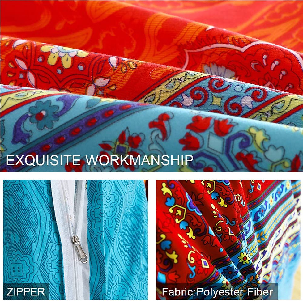 Thumbnail: Arachnes Needle Bohemian Duvet Cover Set, Lightweight Microfiber Bedding Set wi